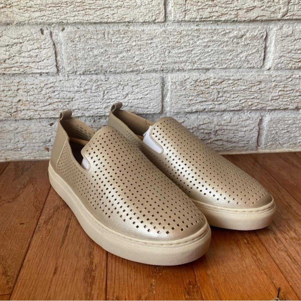 gold hush puppy slip on loafer sneakers